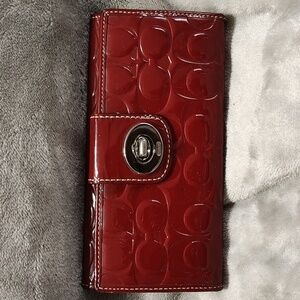 Coach Red Embossed Wallet